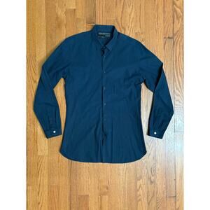 The Kooples Blue Long Sleeve Mens Button Down Shirt- Fitted Medium- EUC